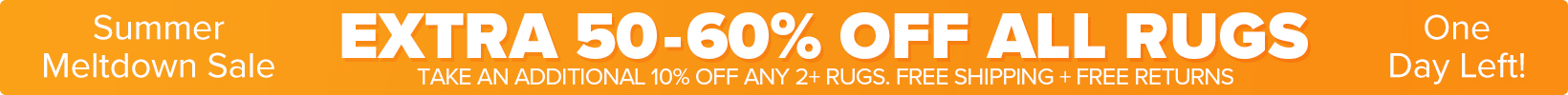 Banner that shows our current sale is an Extra 50-60% Off All Rugs
