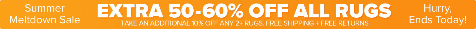 Banner that shows our current sale is an Extra 50-60% Off All Rugs