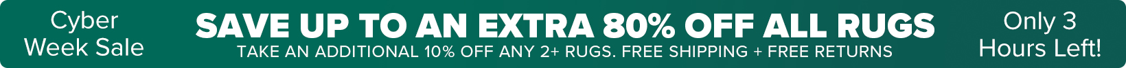 Banner that shows our current sale is an Extra 50-60% Off All Rugs